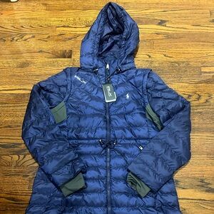 Ralph Lauren RLX Golf Women Size XL Quilted Full Zip Jacket Navy/Green